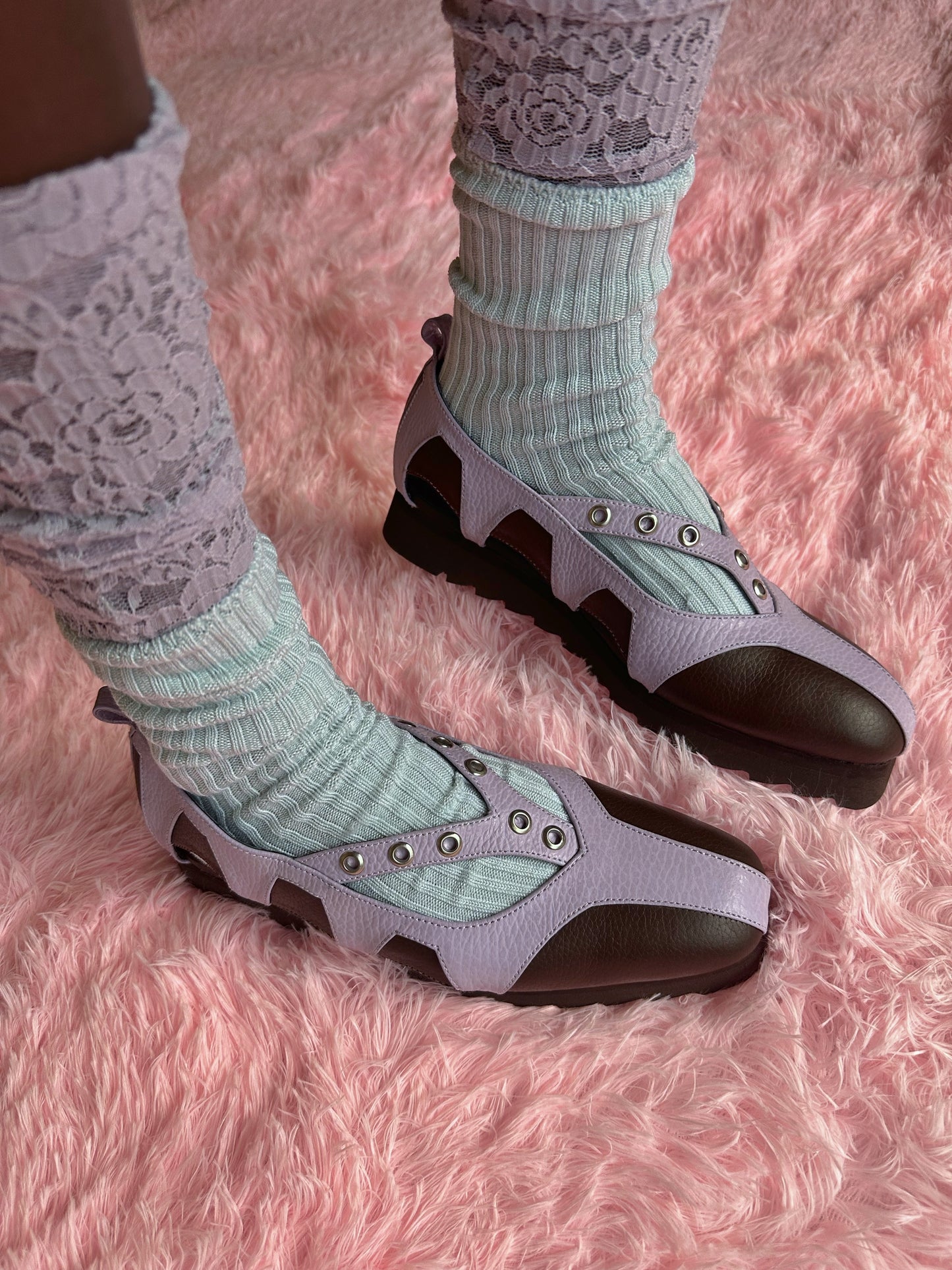 Tsi Flats - Dark Brown/Lilac (Made-to-Order)