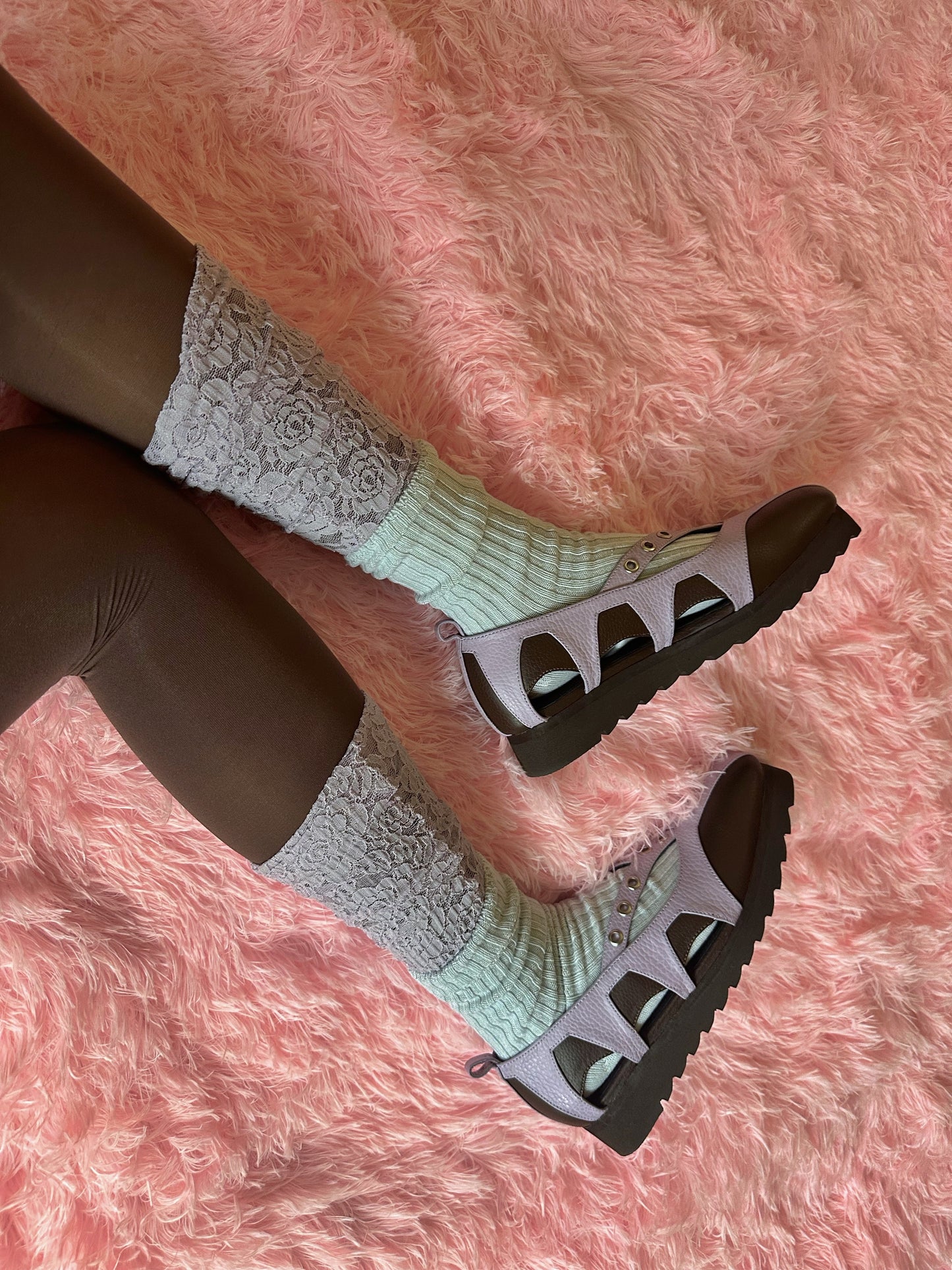 Tsi Flats - Dark Brown/Lilac (Made-to-Order)